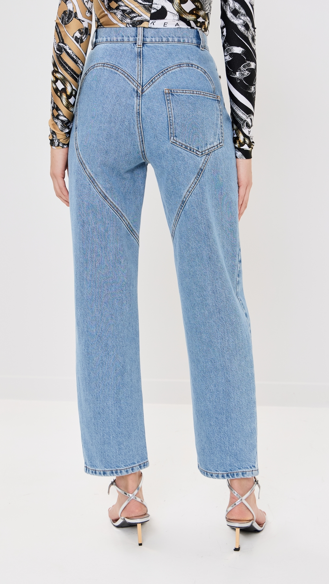 Crystal Heart Jeans Light Blue