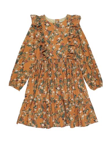 Kid Girl Kids' dress Tan Size 11 Organic cotton, Elastane