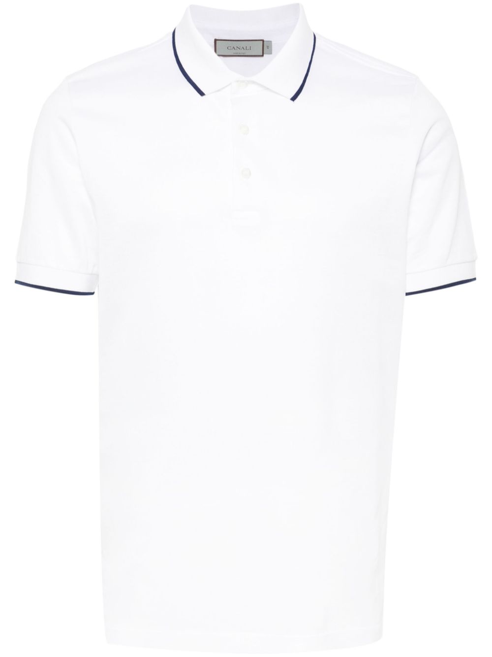 Contrasting-trim polo shirt - Black