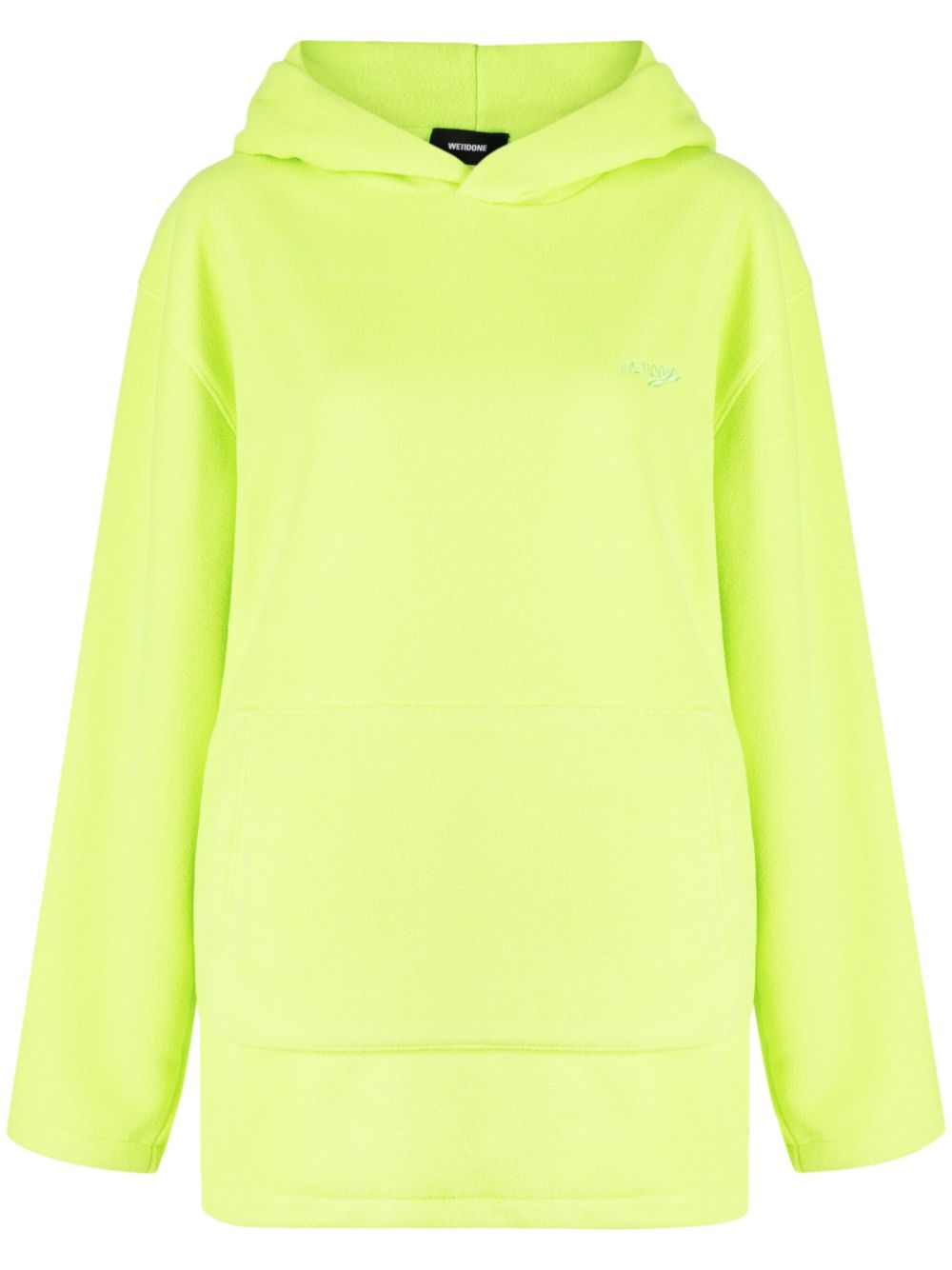 Logo-embroidered cotton hoodie - Green