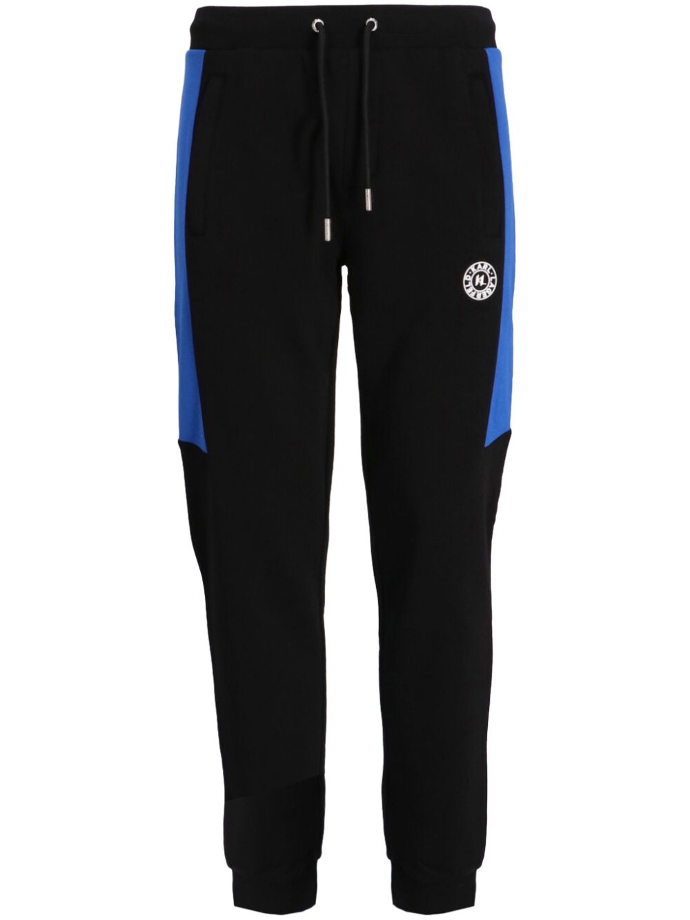 Striped cotton track pants - Black