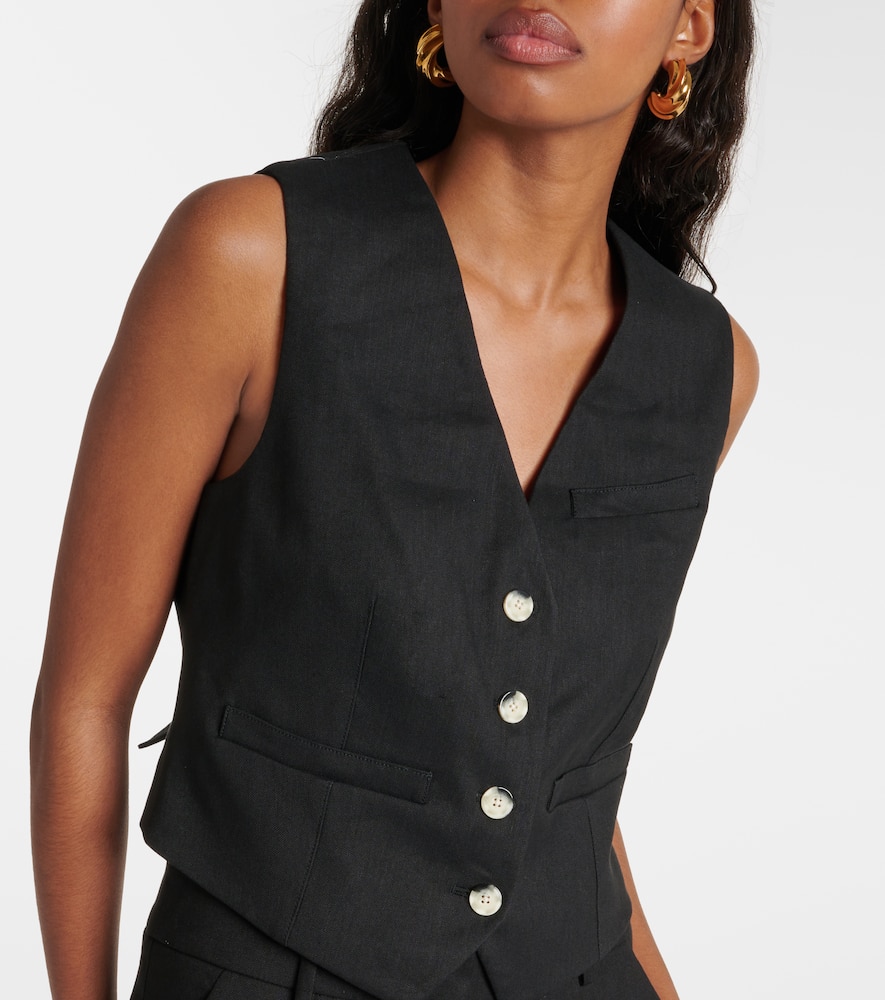 Bennett linen-blend twill vest