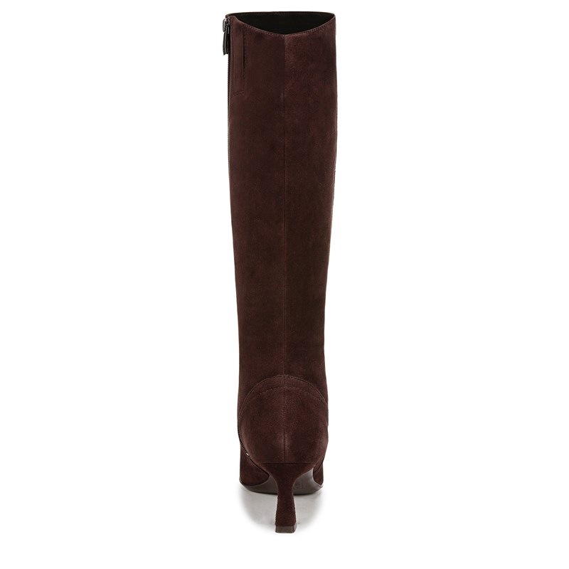 Deesha Extra Wide Calf Knee High Boots, Mahogany Suede Leather