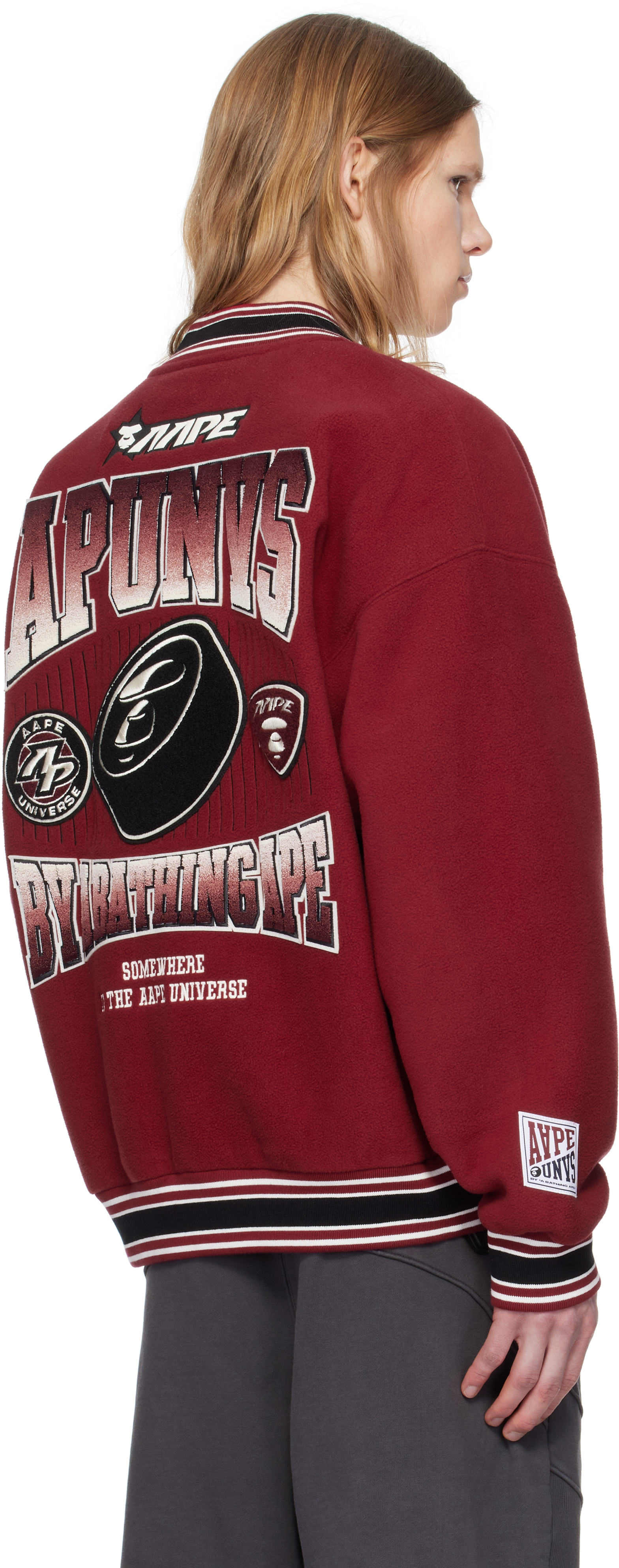 AAPE by A Bathing Ape Red AAPE Main Bomber Jacket