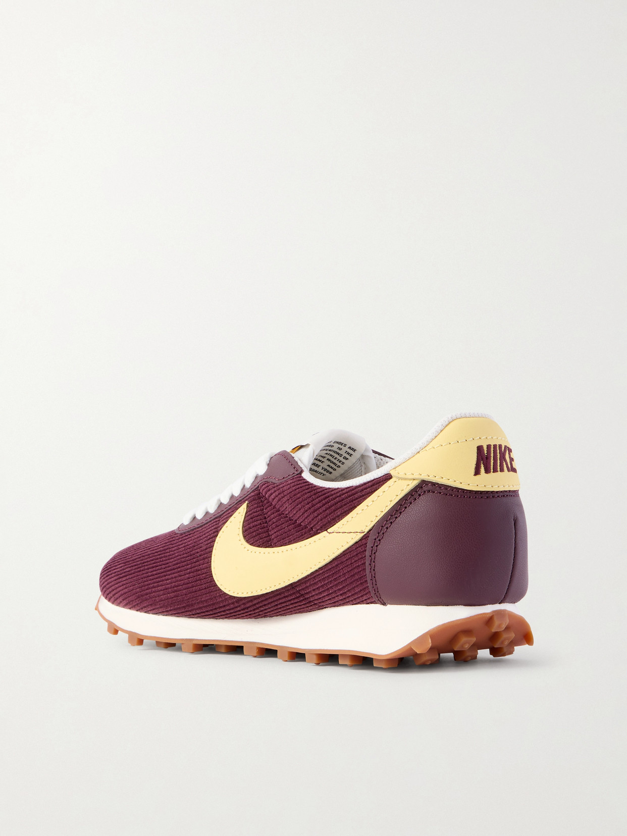 Ld-1000 Leather-trimmed Corduroy Sneakers - Burgundy