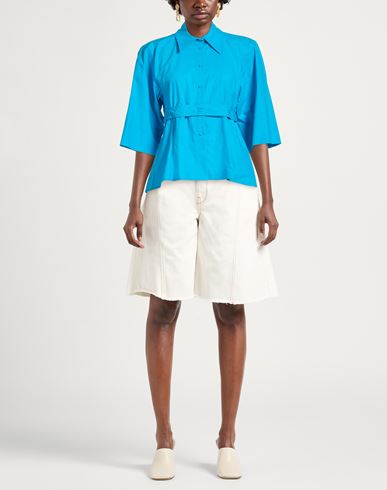 Woman Shirt Azure Size 10 Cotton