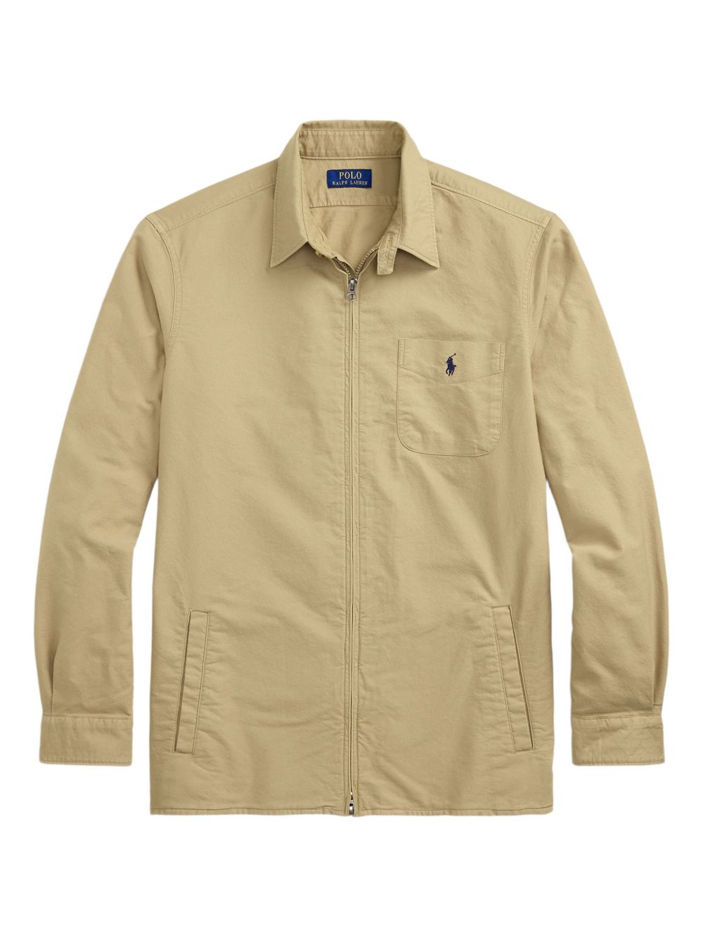 Oxford zip-up shirt jacket - Neutrals