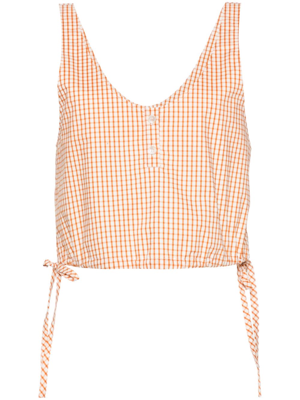 Checked cropped top - Orange