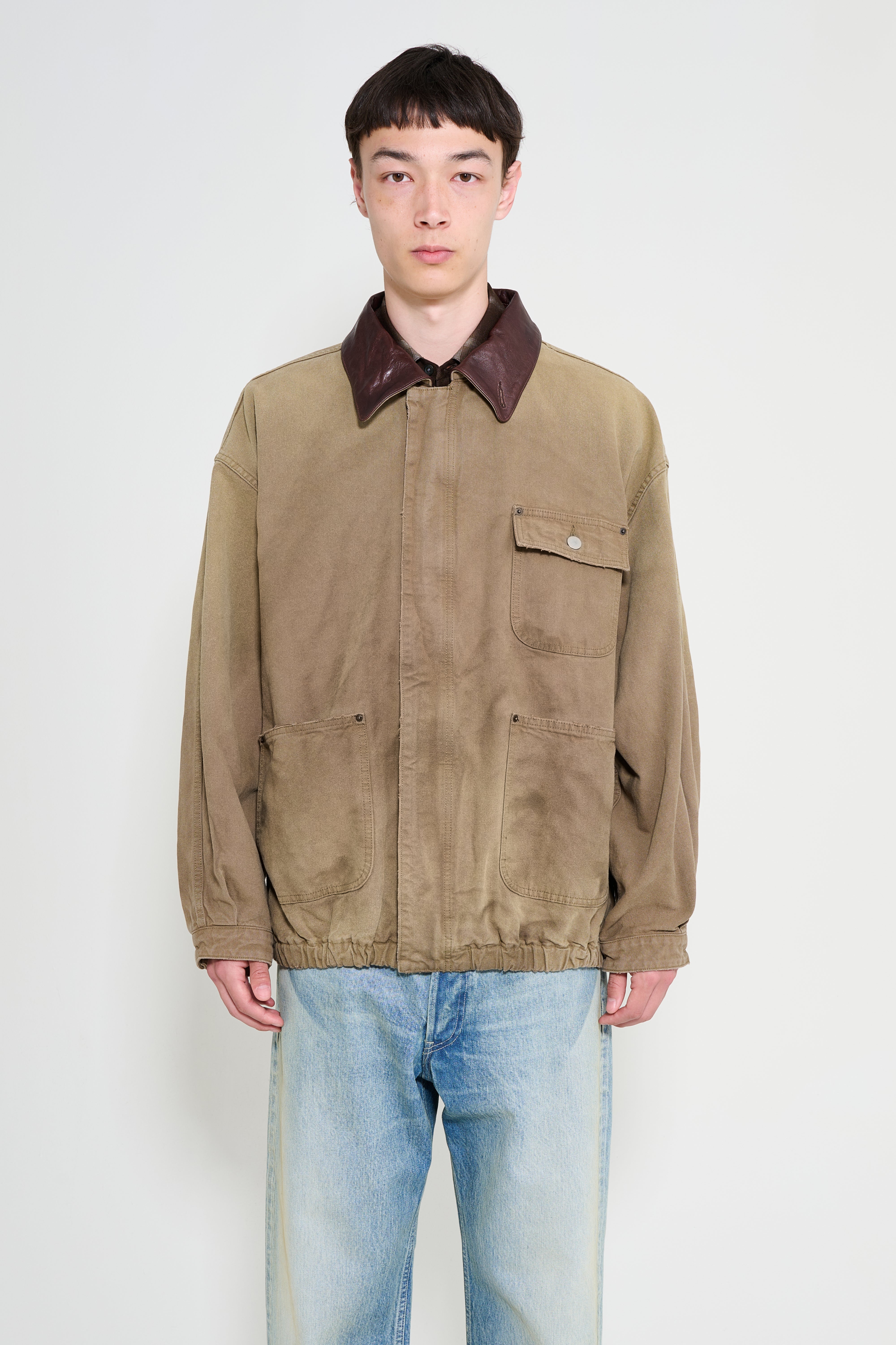 Ssstein Sulfur Dyed Oxford Vintage Jacket Khaki Beige
