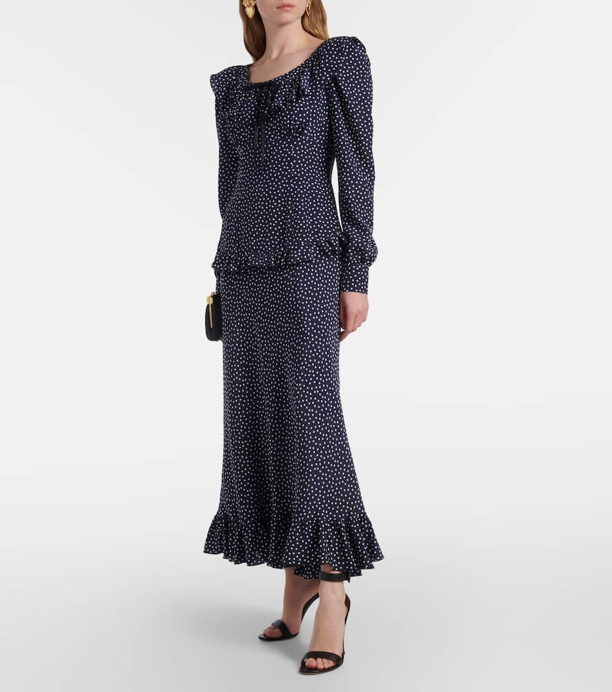 Alessandra Rich Polka-dot silk midi dress