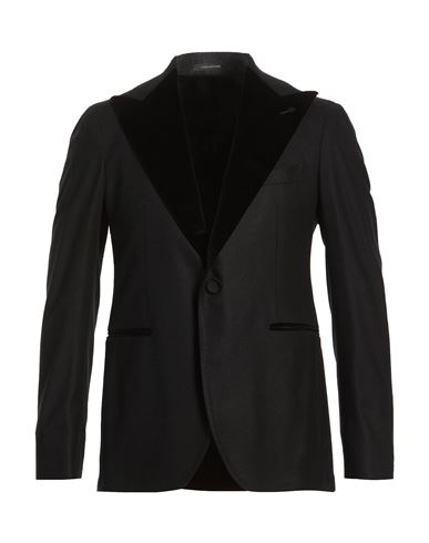 Man Blazer Black Size 38 Super 110s Wool, Elastane