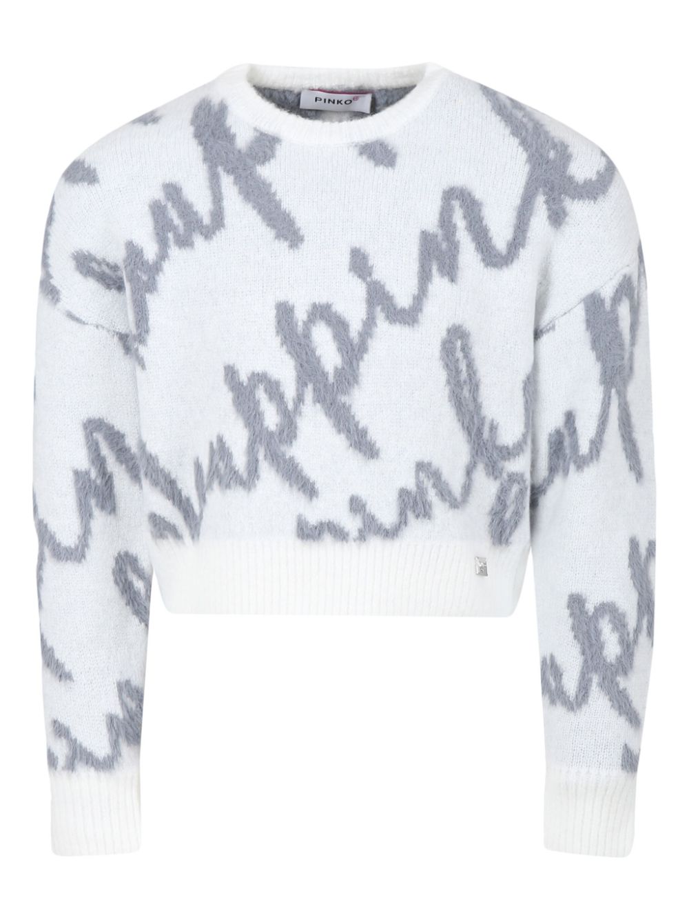 Logo-intarsia sweater - White