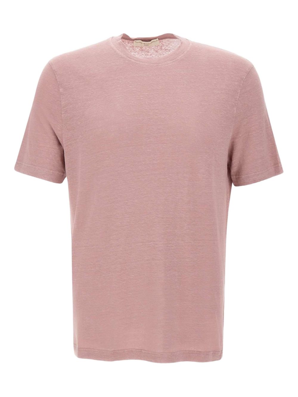 Crew-neck linen T-shirt - Pink