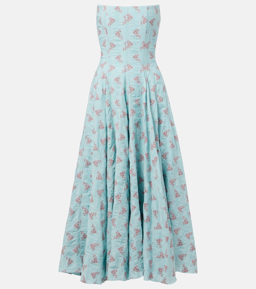 Rousseau floral cotton-blend midi dress