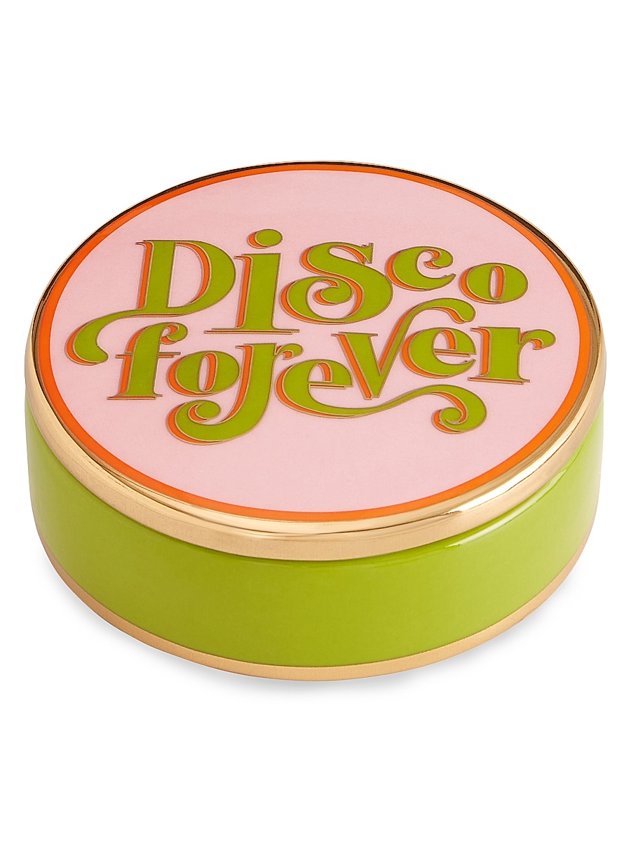 Deep Thoughts "Disco Forever" Porcelain Box - Green Pink