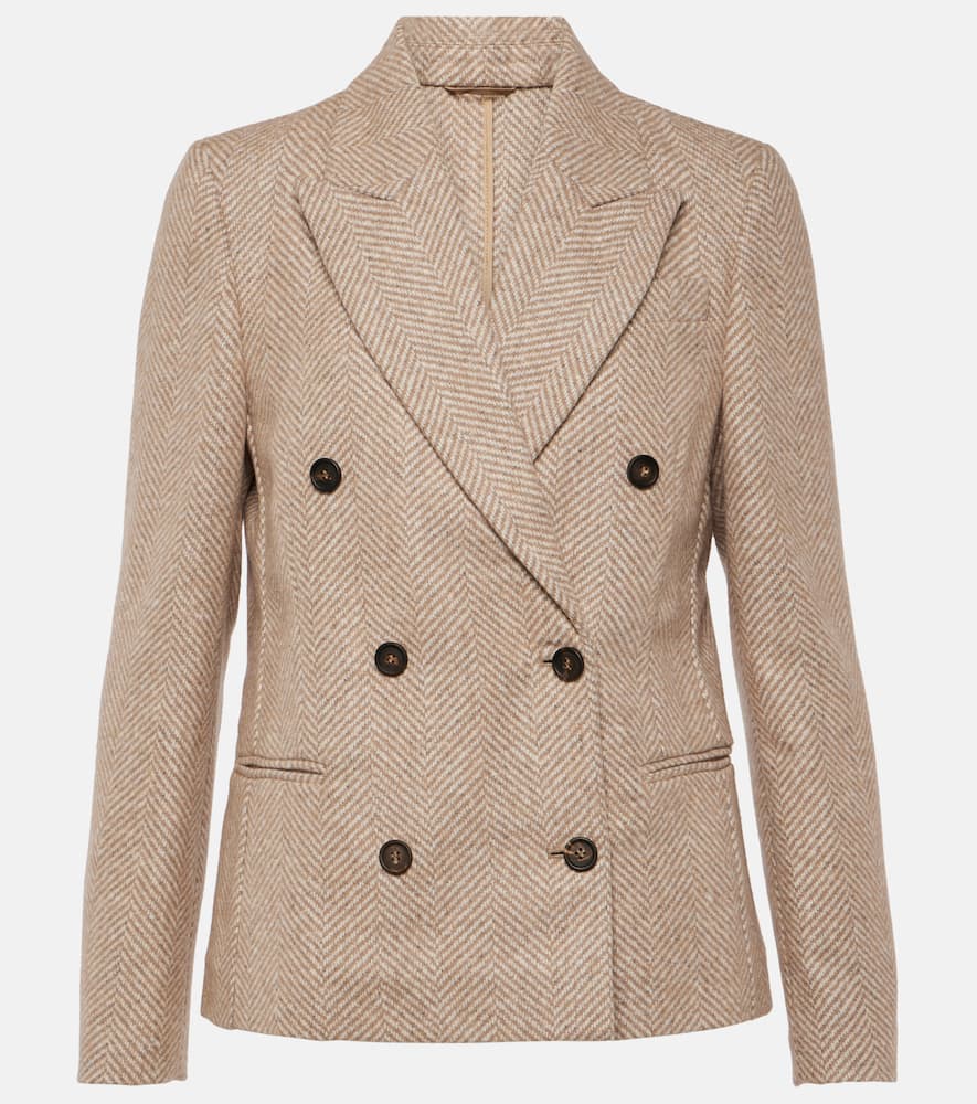 Chevron wool-blend blazer