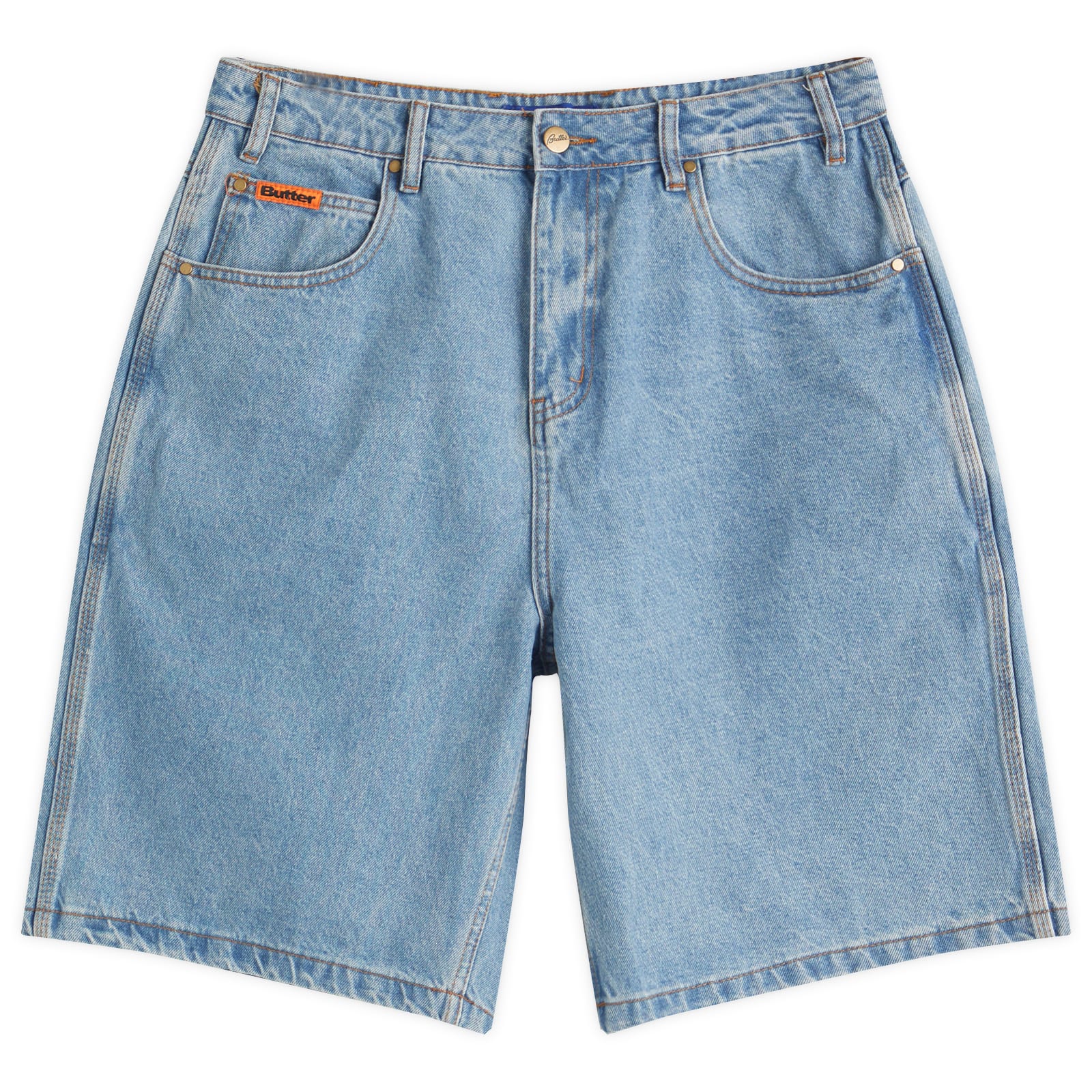 Butter Goods Men's Baggy Denim Shorts in Washed Indigo
