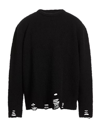 Man Sweater Black Size 2 Wool, Polyester