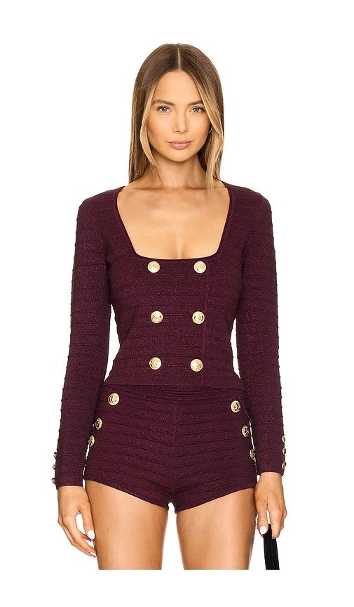 Retrofete Clemence Bandage Top in Burgundy. -  XS also in M