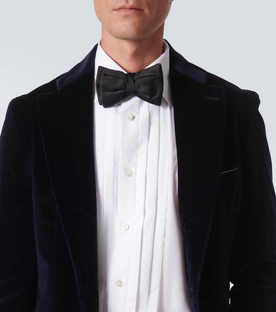 Pleated cotton tuxedo shirt