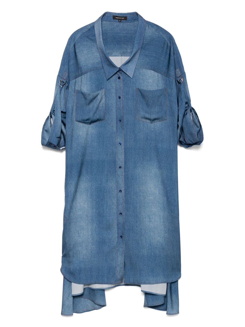 Barbara Bui denim-print midi dress - Blue
