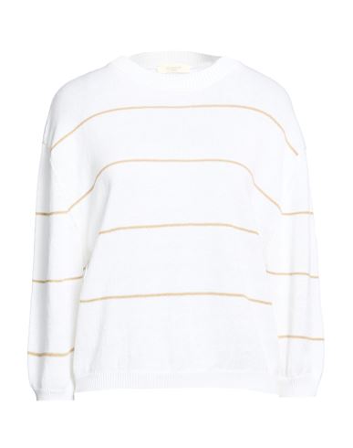 By Slowear Woman Sweater White Size L Linen, Cotton