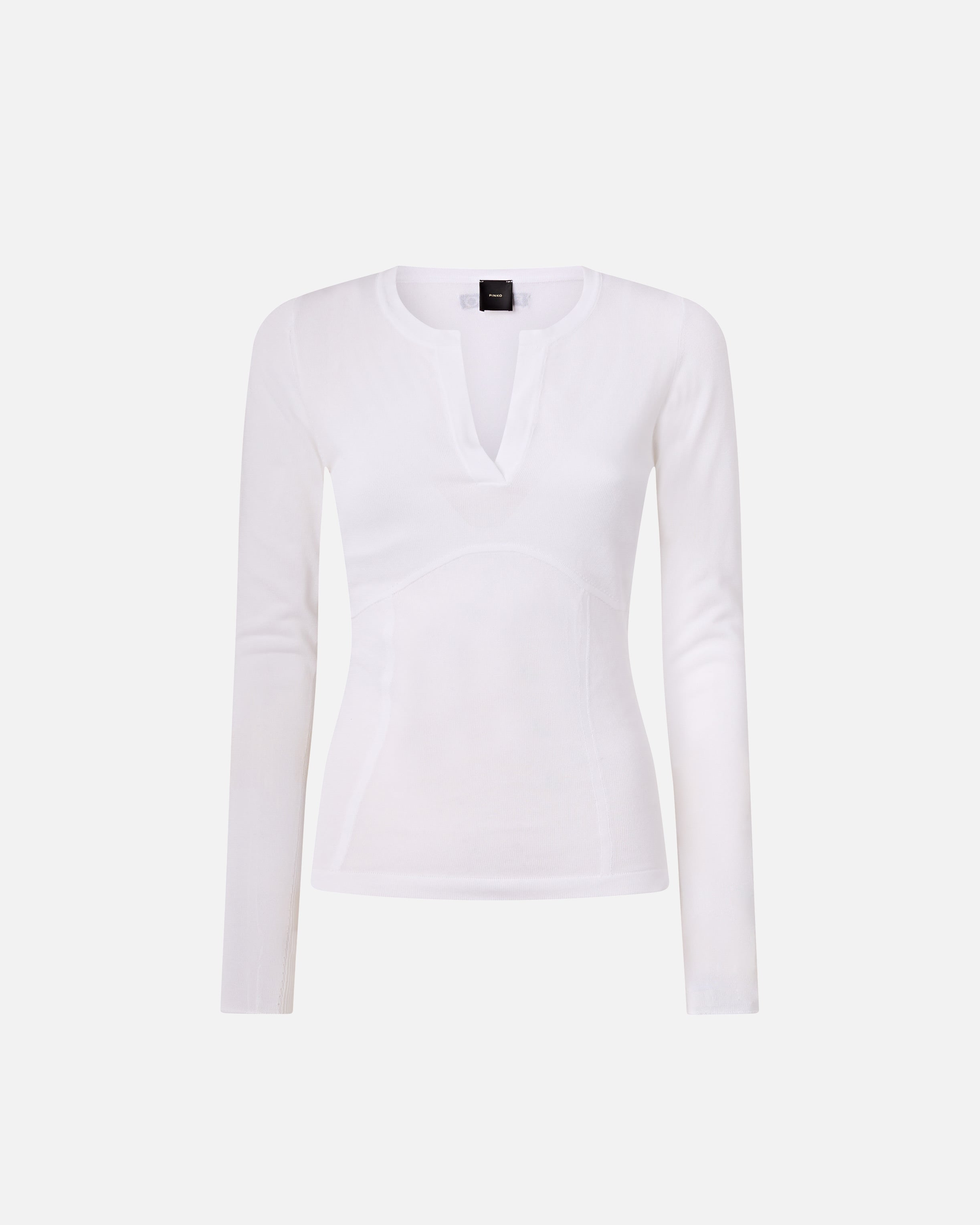 Sweater with open V-neck - M