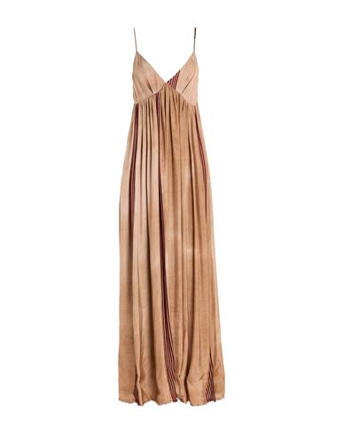 Woman Maxi dress Camel Size M Viscose, Acetate