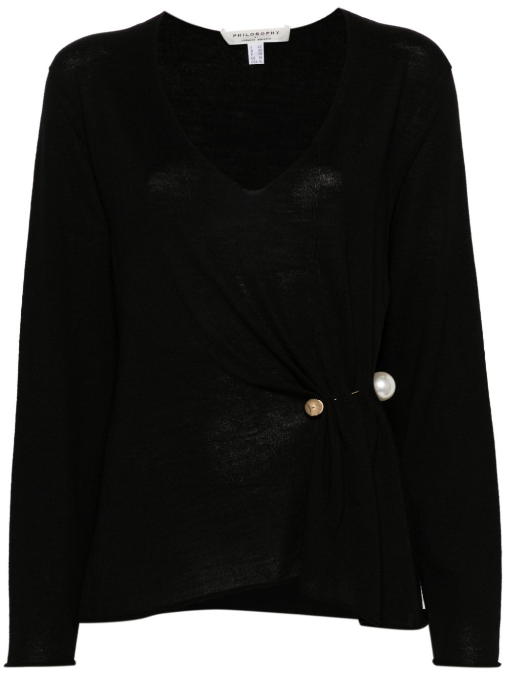 Pin-detail sweater - Black