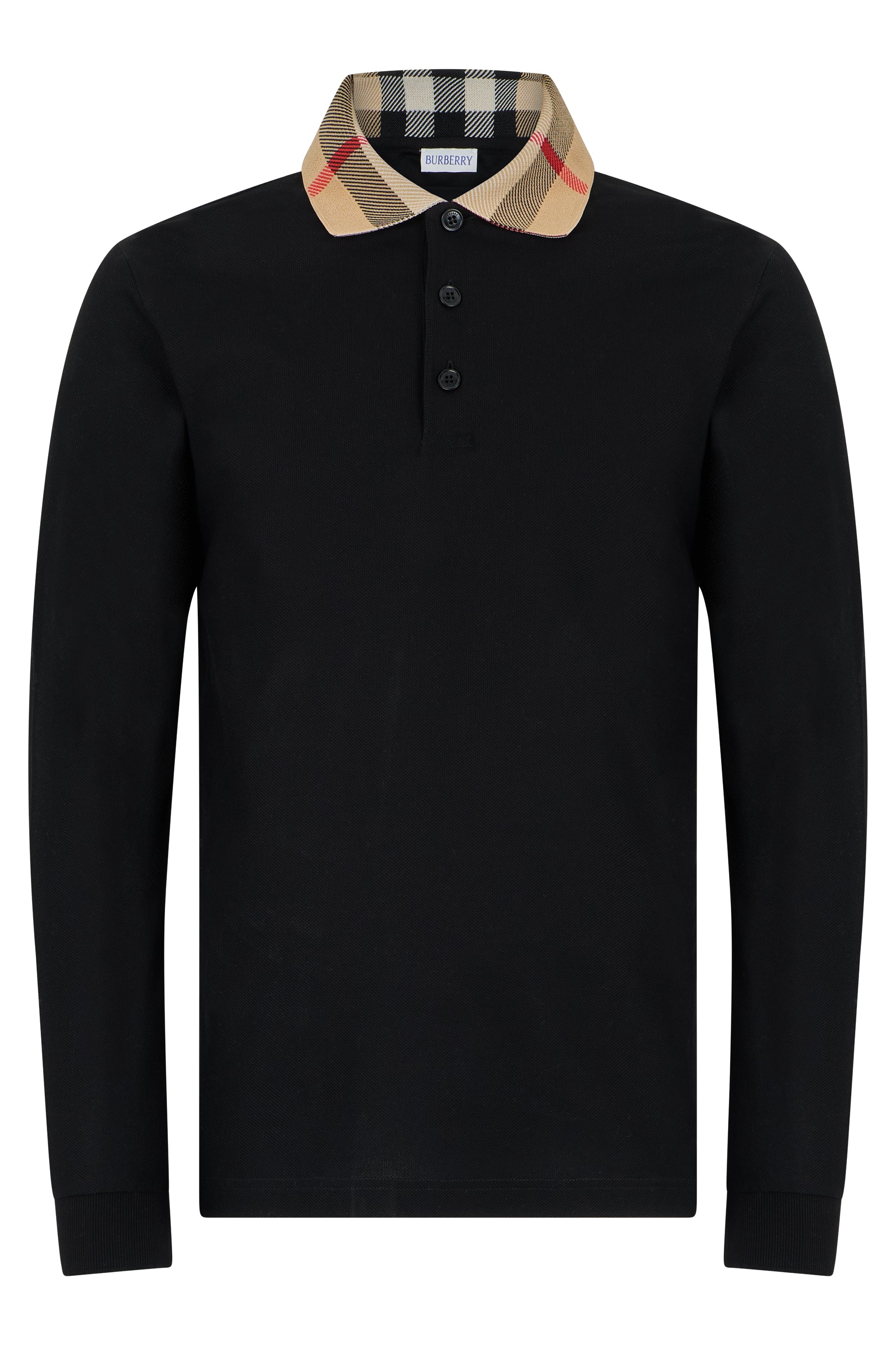 Cotton Long-Sleeve Polo Shirt