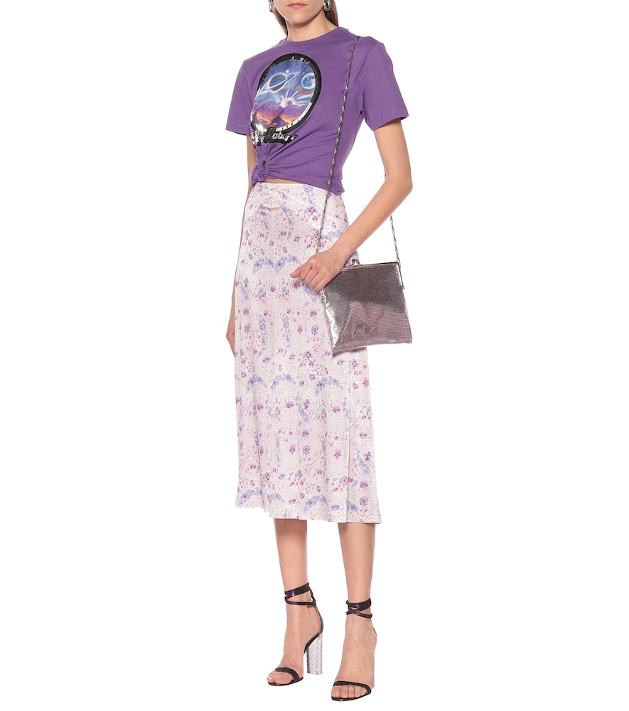 Rabanne Floral stretch-jersey skirt