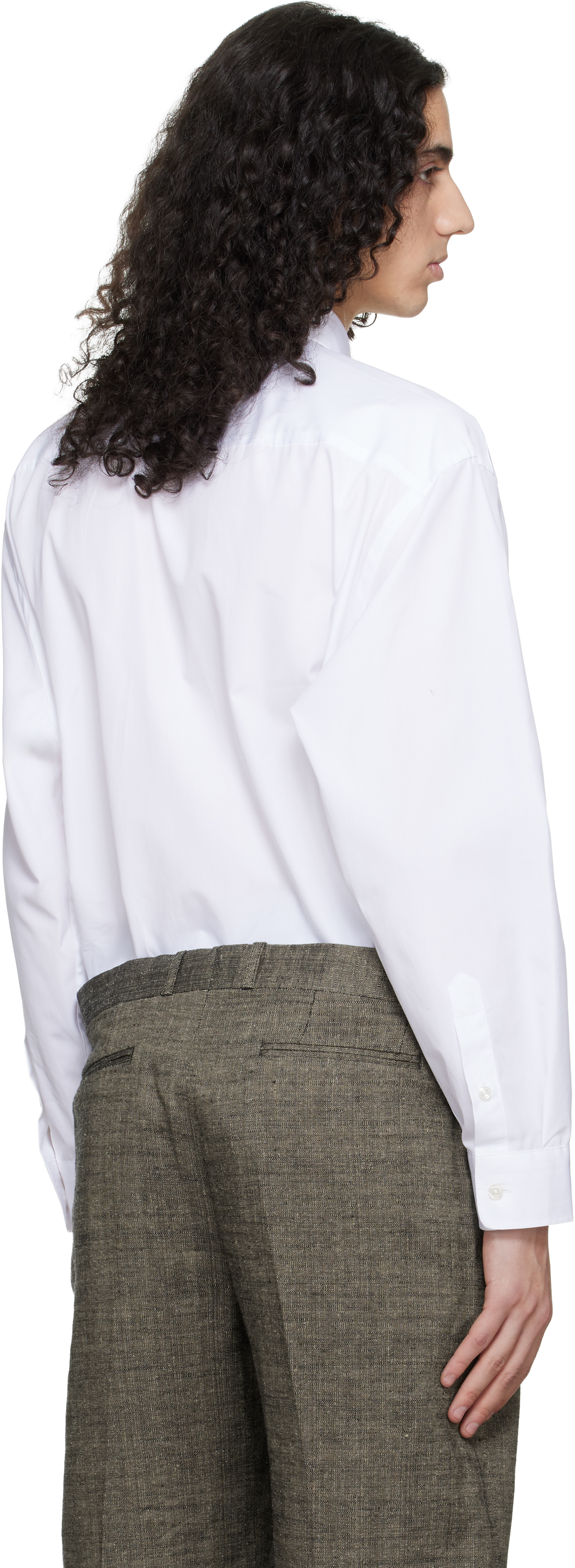 White Relaxed-Fit Cotton Poplin Shirt