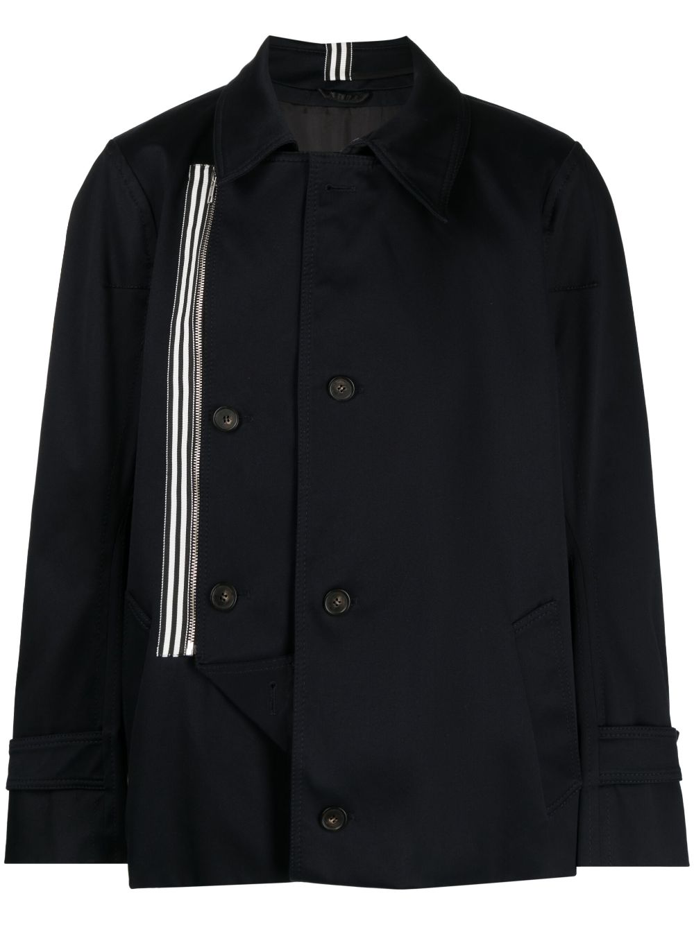 Asymmetric cotton jacket - Black