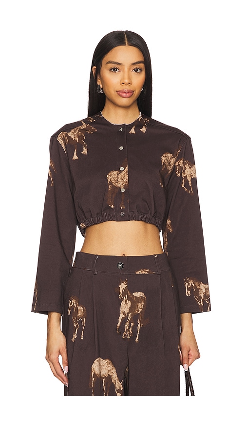 Milkwhite TOP CROPPED en Brown.  XS. Also en