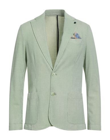 Man Blazer Green Size 40 Cotton, Polyester, Elastane