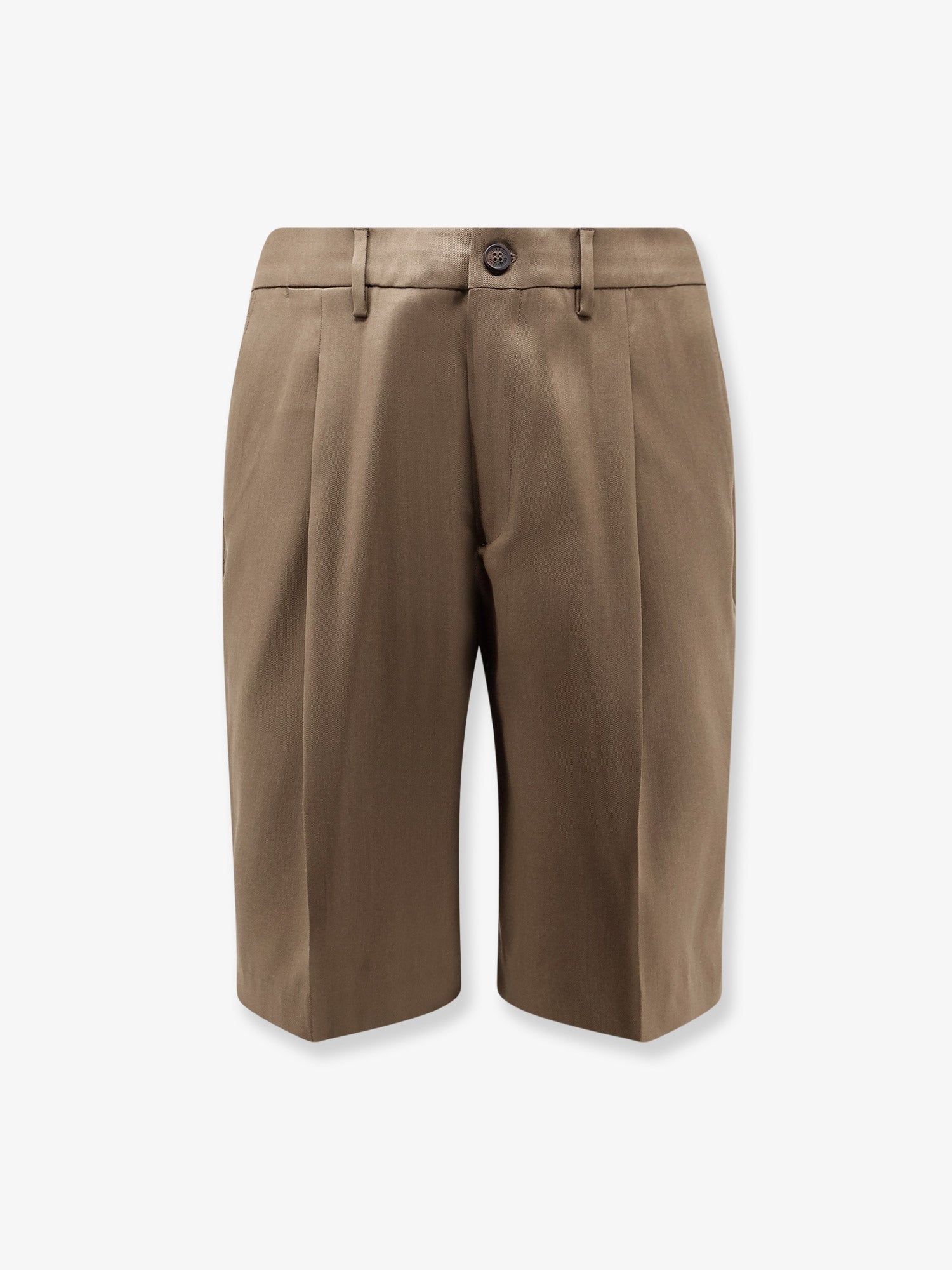 Virgin Wool Bermuda Shorts — Beige