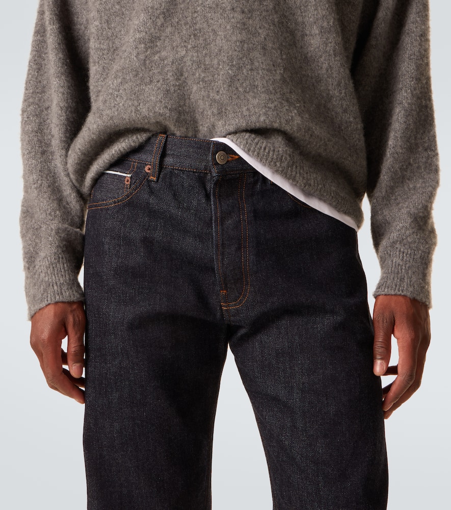 Mid-rise straight jeans