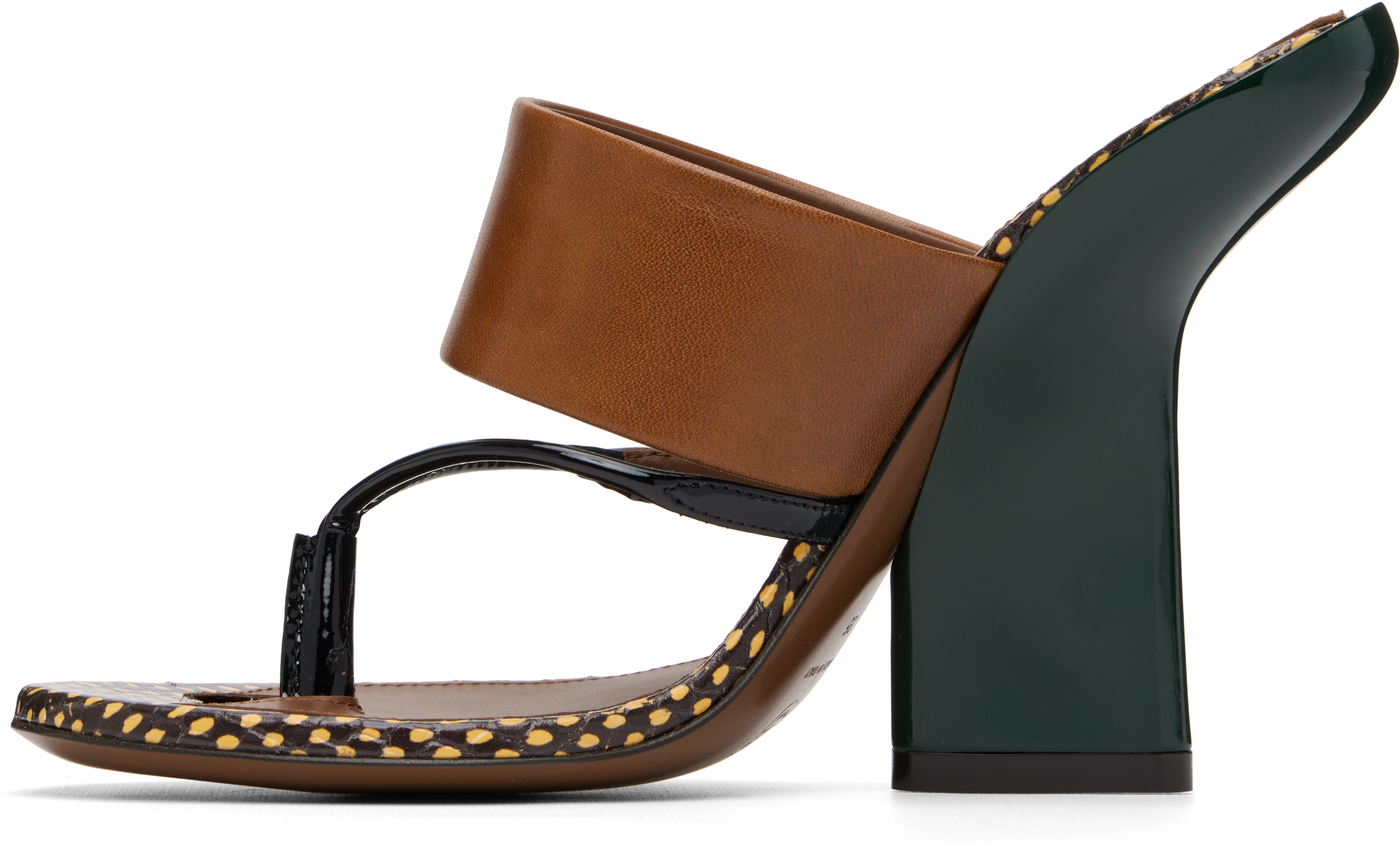 Brown Leather Heeled Sandals