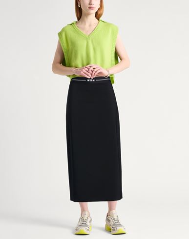 Woman Midi skirt Black Size 0 Virgin Wool, Elastane