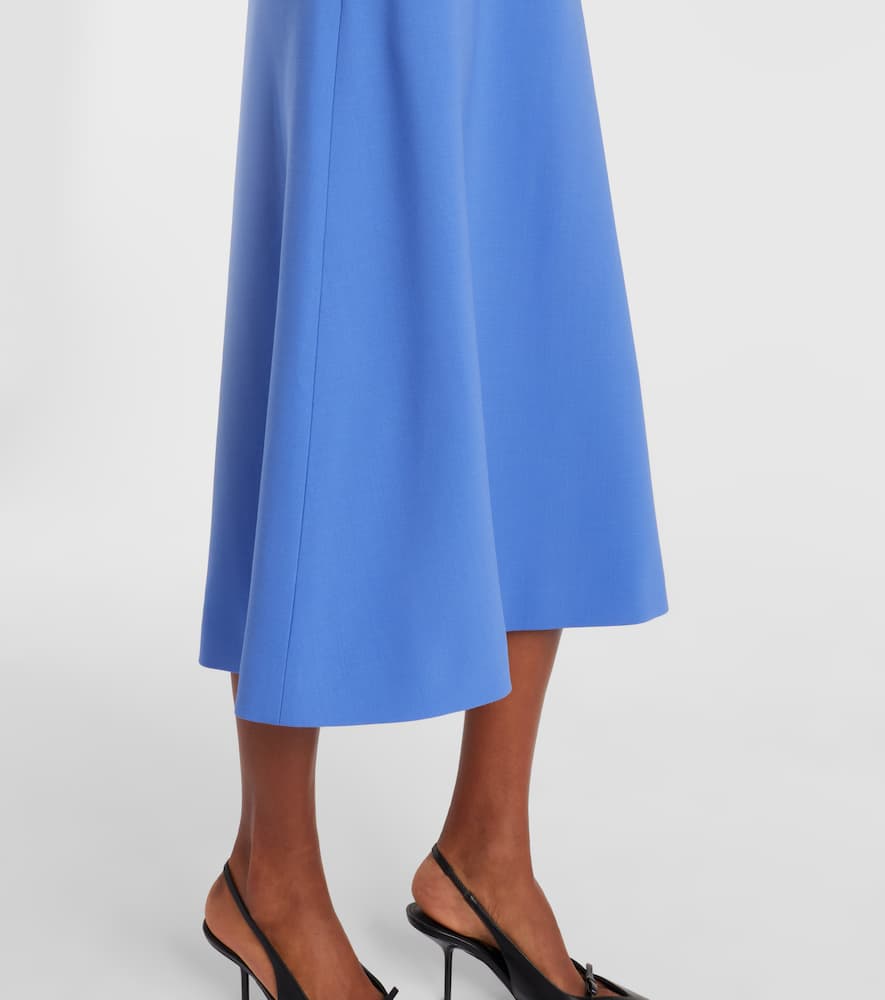Belted wool-blend midi dress