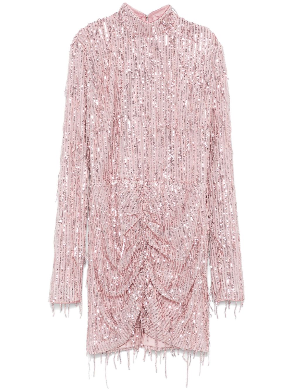 Sequinned fringed mini dress - Pink