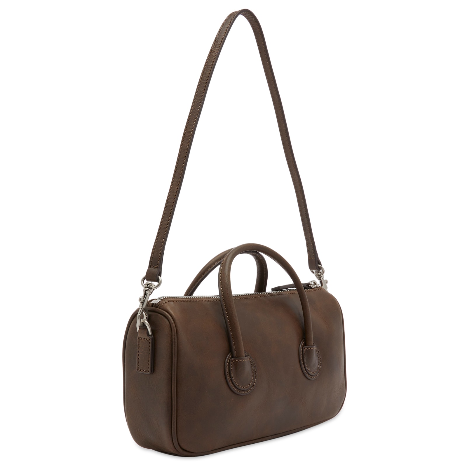 Women's Zipper Small Bag in Washed Brown 