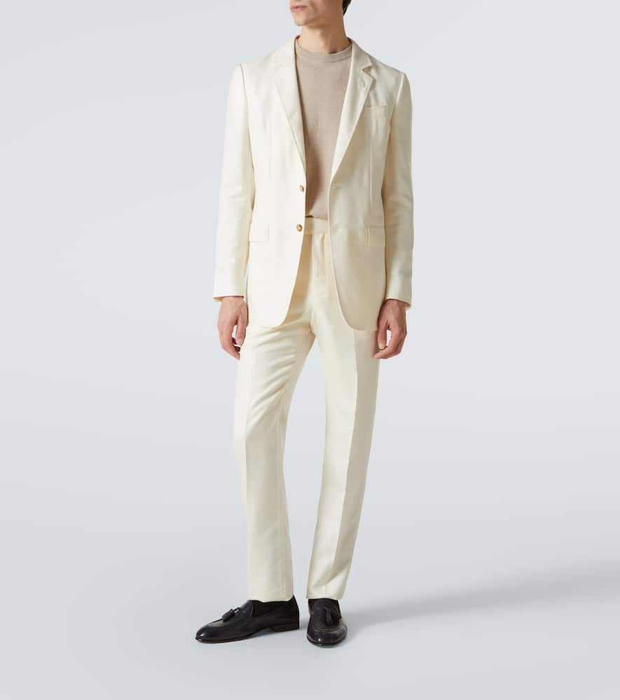 Wool, silk and linen corduroy blazer