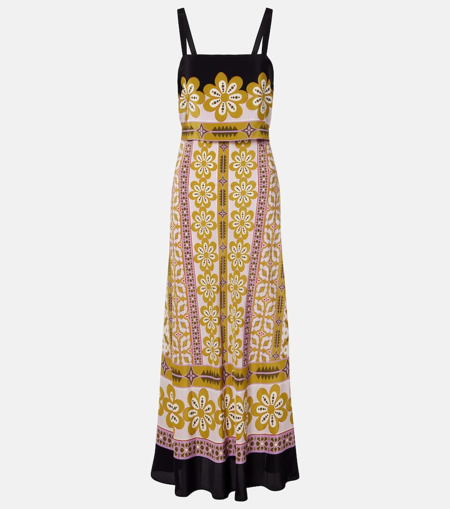 Printed silk crêpe de chine maxi dress