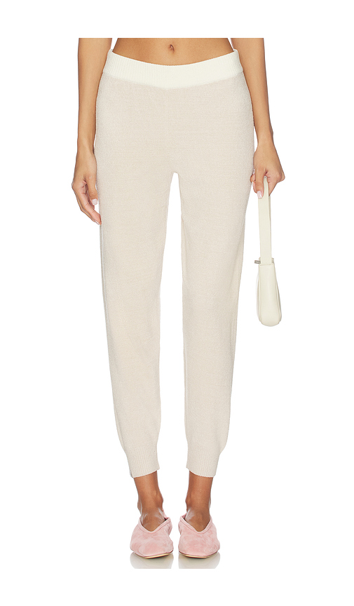 Barefoot Dreams Cozy Chic Ultra Lite Color Block Jogger in Tan. - L also in M, S