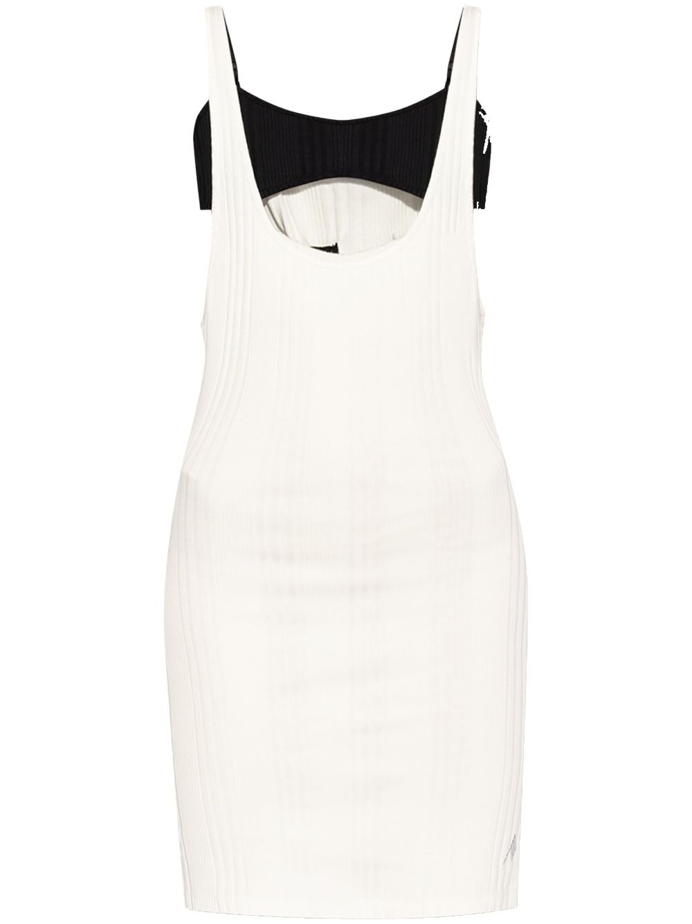 Layered cut-out mini dress - White