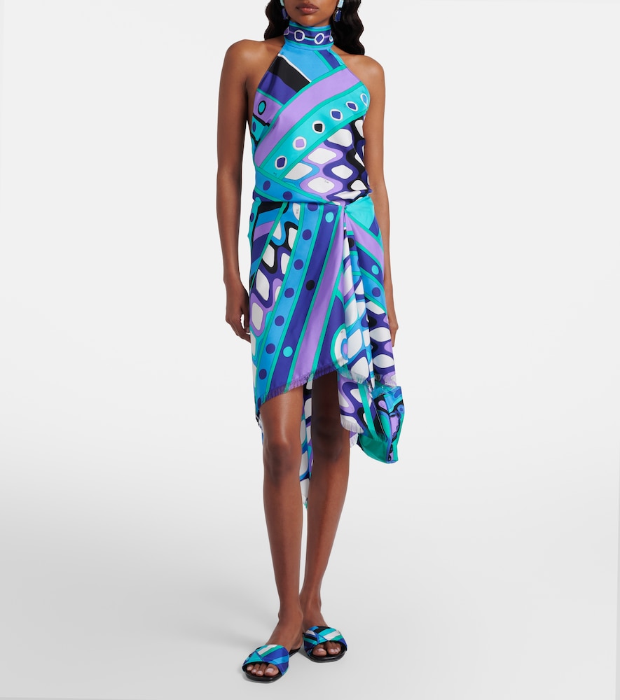 Vivara silk twill halterneck top