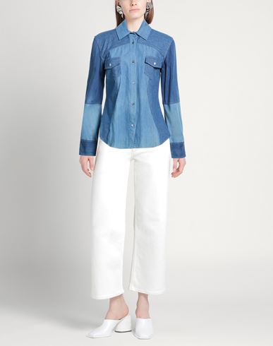 Gabriela Hearst X E. l.v. Denim Woman Denim shirt Blue Size XS Cotton