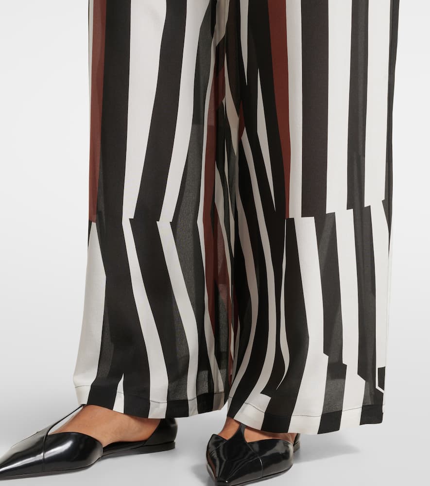 Tropea striped silk wide-leg pants