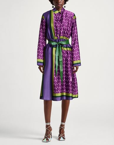 Woman Midi dress Purple Size M Polyester